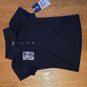 IZOD BRAND GIRL'S NAVY BLUE BUTTON POLO "APPROVED SCHOOLWEAR" TOP SIZE XXS 4/5